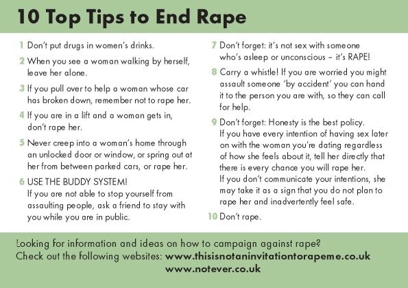 10 Tips to End Rape